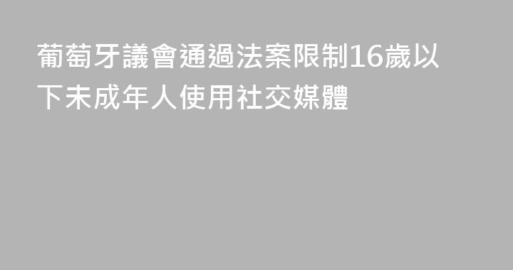 葡萄牙議會通過法案限制16歲以下未成年人使用社交媒體