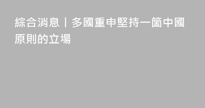 綜合消息丨多國重申堅持一箇中國原則的立場