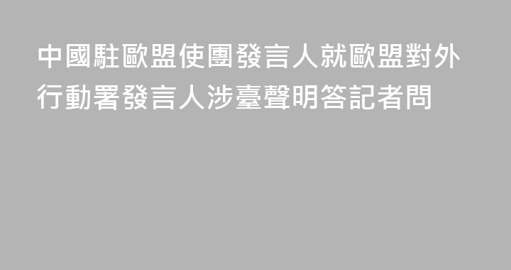 中國駐歐盟使團發言人就歐盟對外行動署發言人涉臺聲明答記者問