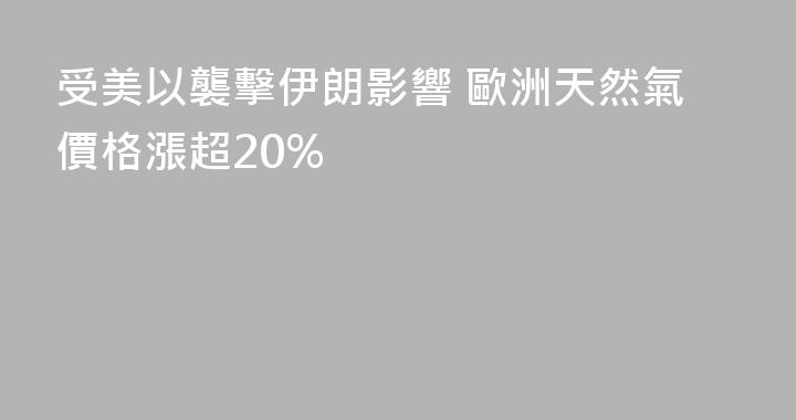 受美以襲擊伊朗影響 歐洲天然氣價格漲超20%