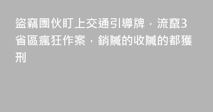盜竊團伙盯上交通引導牌，流竄3省區瘋狂作案，銷贓的收贓的都獲刑