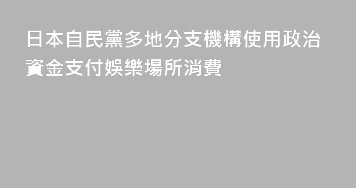 日本自民黨多地分支機構使用政治資金支付娛樂場所消費