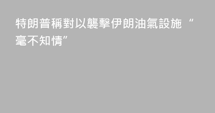 特朗普稱對以襲擊伊朗油氣設施“毫不知情”