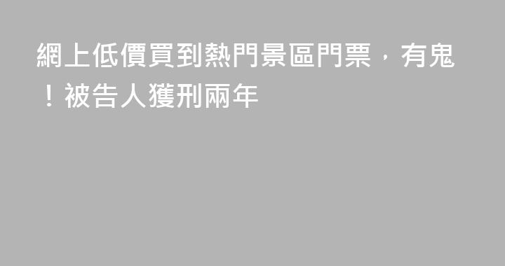 網上低價買到熱門景區門票，有鬼！被告人獲刑兩年