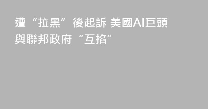遭“拉黑”後起訴 美國AI巨頭與聯邦政府“互掐”