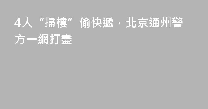 4人“掃樓”偷快遞，北京通州警方一網打盡