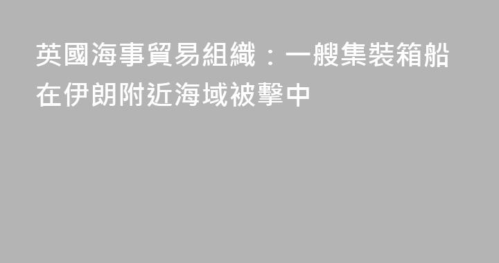 英國海事貿易組織：一艘集裝箱船在伊朗附近海域被擊中
