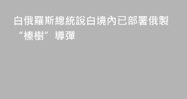 白俄羅斯總統說白境內已部署俄製“榛樹”導彈