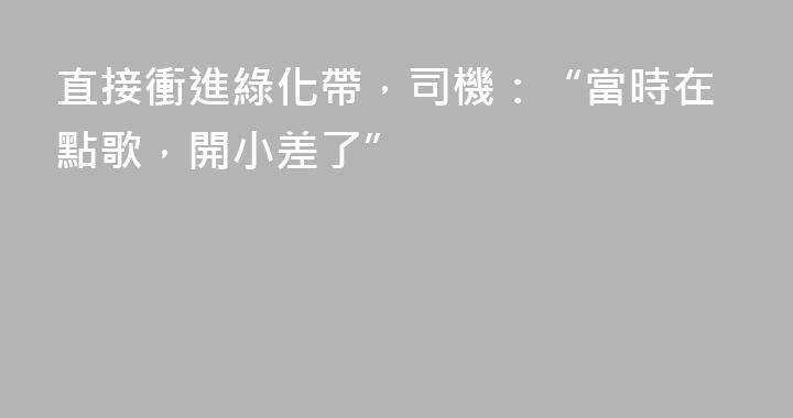 直接衝進綠化帶，司機：“當時在點歌，開小差了”