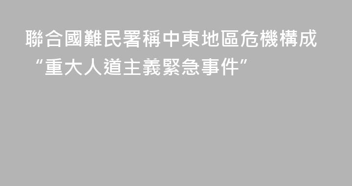 聯合國難民署稱中東地區危機構成“重大人道主義緊急事件”