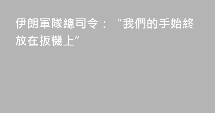 伊朗軍隊總司令：“我們的手始終放在扳機上”