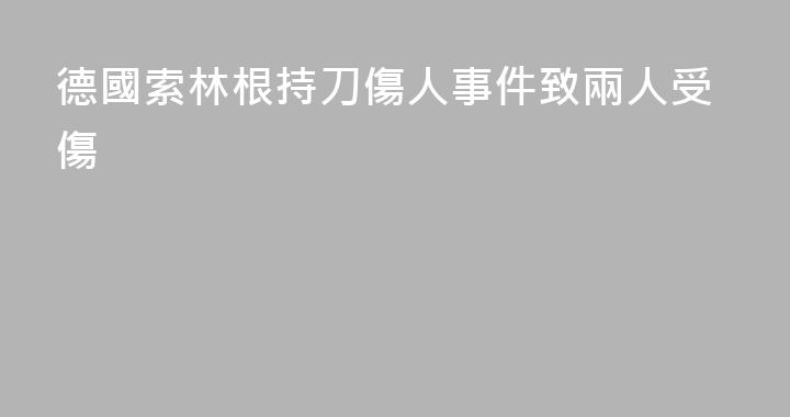 德國索林根持刀傷人事件致兩人受傷