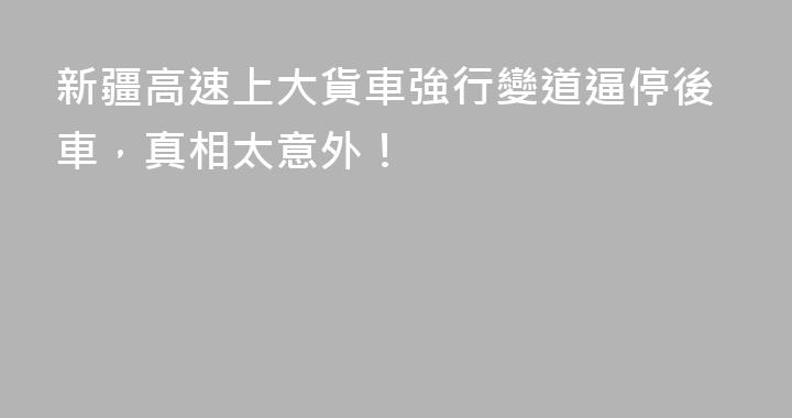 新疆高速上大貨車強行變道逼停後車，真相太意外！