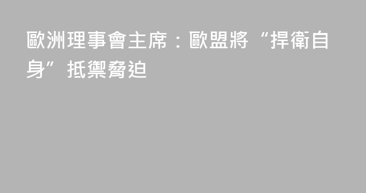 歐洲理事會主席：歐盟將“捍衛自身”抵禦脅迫