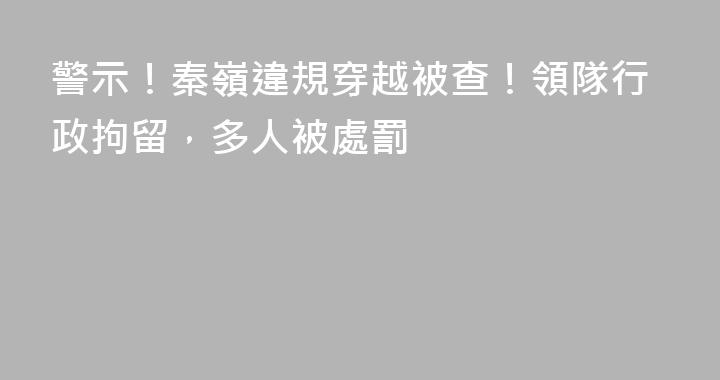 警示！秦嶺違規穿越被查！領隊行政拘留，多人被處罰