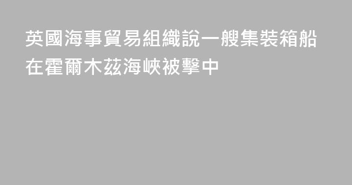英國海事貿易組織說一艘集裝箱船在霍爾木茲海峽被擊中