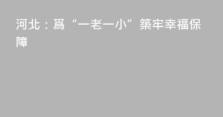 河北：爲“一老一小”築牢幸福保障