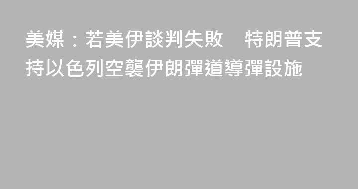 美媒：若美伊談判失敗　特朗普支持以色列空襲伊朗彈道導彈設施