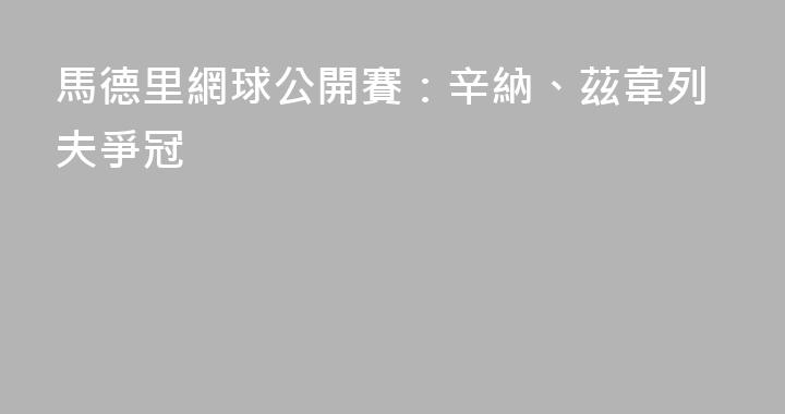 馬德里網球公開賽：辛納、茲韋列夫爭冠