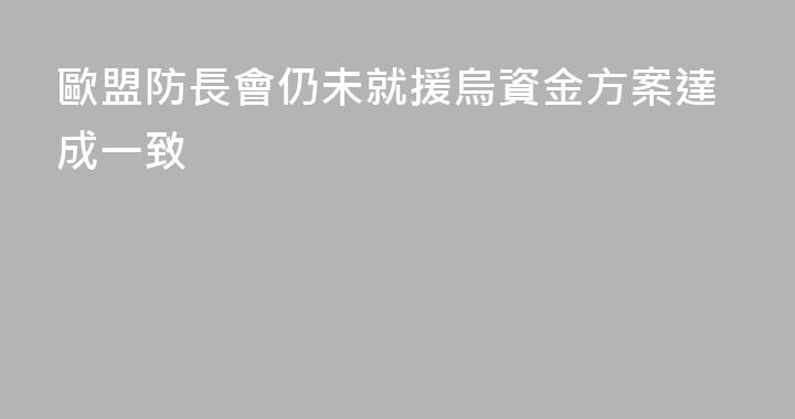 歐盟防長會仍未就援烏資金方案達成一致