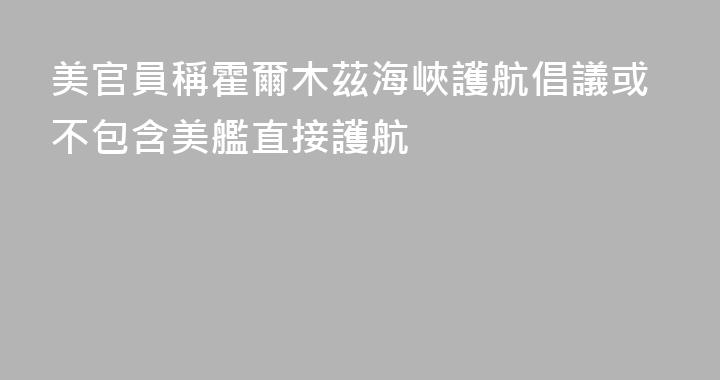 美官員稱霍爾木茲海峽護航倡議或不包含美艦直接護航