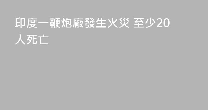印度一鞭炮廠發生火災 至少20人死亡