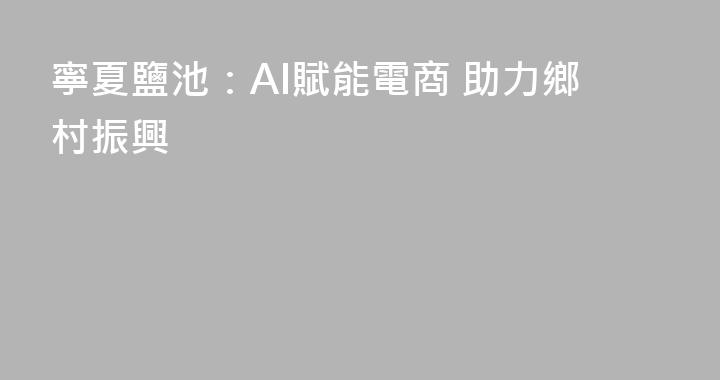 寧夏鹽池：AI賦能電商 助力鄉村振興