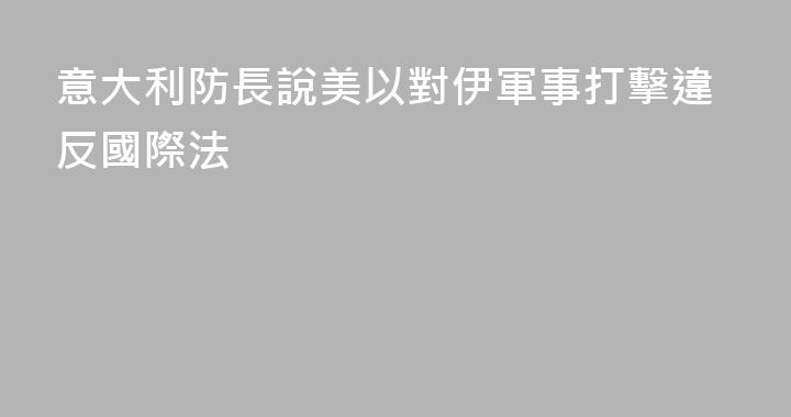 意大利防長說美以對伊軍事打擊違反國際法