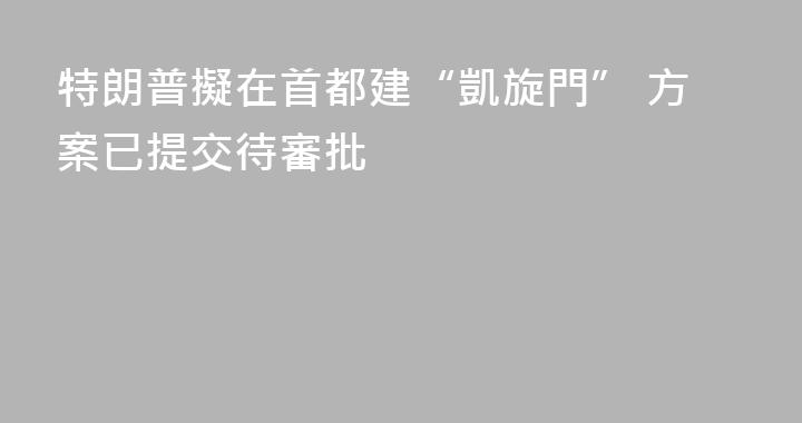 特朗普擬在首都建“凱旋門” 方案已提交待審批