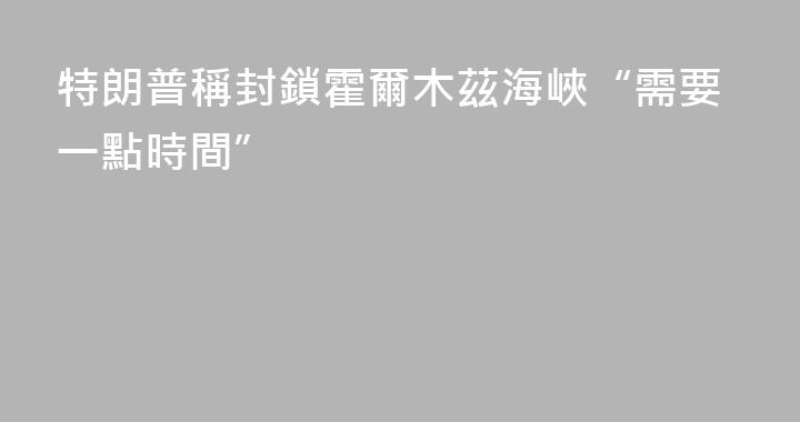 特朗普稱封鎖霍爾木茲海峽“需要一點時間”
