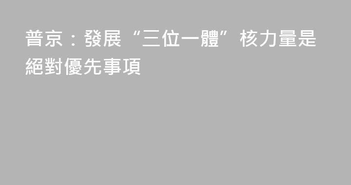 普京：發展“三位一體”核力量是絕對優先事項