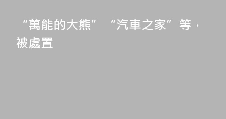 “萬能的大熊”“汽車之家”等，被處置