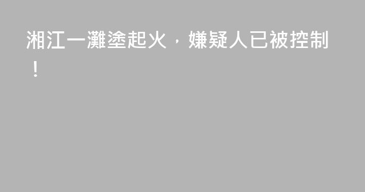 湘江一灘塗起火，嫌疑人已被控制！
