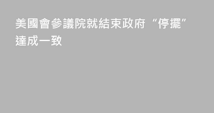 美國會參議院就結束政府“停擺”達成一致