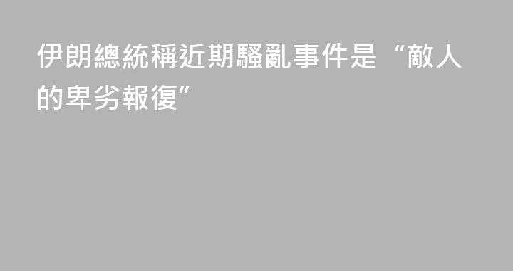伊朗總統稱近期騷亂事件是“敵人的卑劣報復”