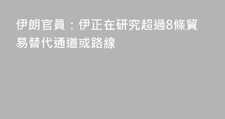 伊朗官員：伊正在研究超過8條貿易替代通道或路線