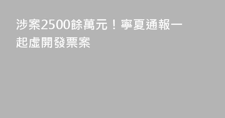 涉案2500餘萬元！寧夏通報一起虛開發票案