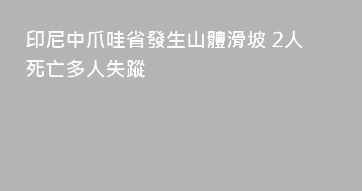 印尼中爪哇省發生山體滑坡 2人死亡多人失蹤
