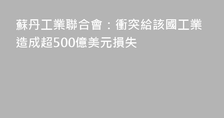 蘇丹工業聯合會：衝突給該國工業造成超500億美元損失
