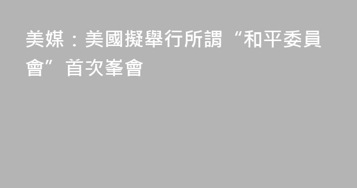 美媒：美國擬舉行所謂“和平委員會”首次峯會