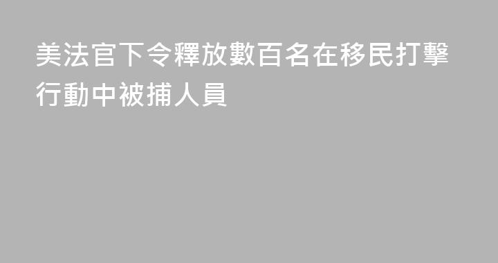 美法官下令釋放數百名在移民打擊行動中被捕人員