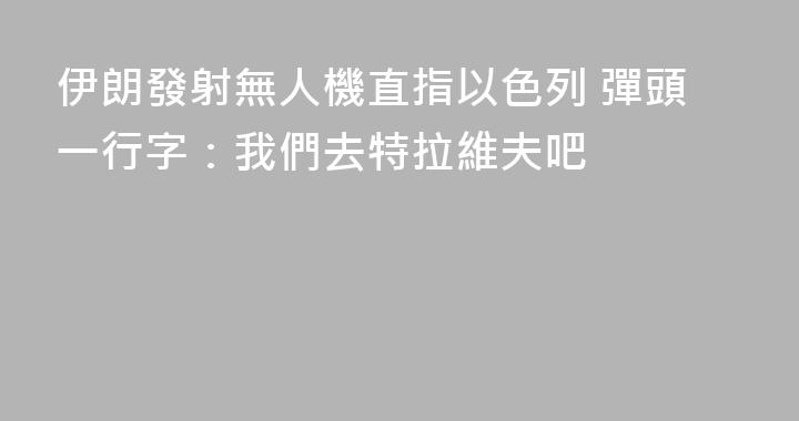 伊朗發射無人機直指以色列 彈頭一行字：我們去特拉維夫吧