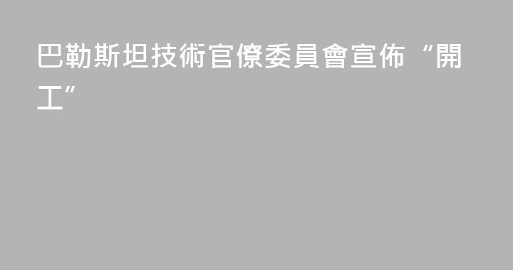 巴勒斯坦技術官僚委員會宣佈“開工”