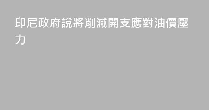 印尼政府說將削減開支應對油價壓力