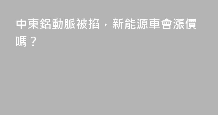 中東鋁動脈被掐，新能源車會漲價嗎？