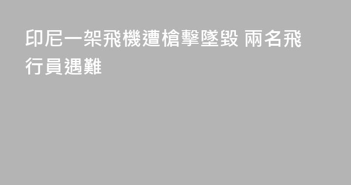 印尼一架飛機遭槍擊墜毀 兩名飛行員遇難
