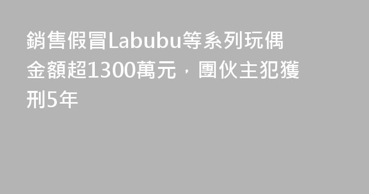 銷售假冒Labubu等系列玩偶金額超1300萬元，團伙主犯獲刑5年