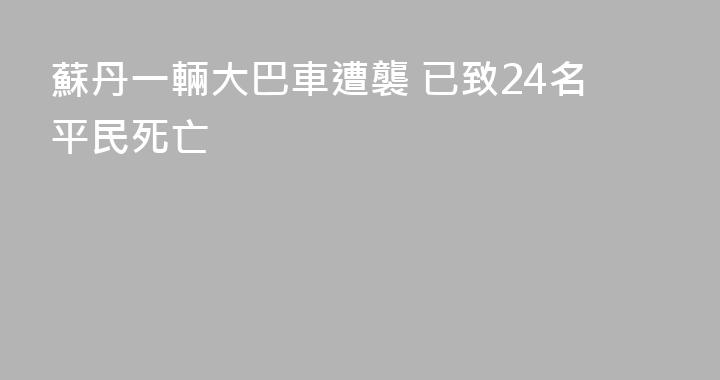 蘇丹一輛大巴車遭襲 已致24名平民死亡