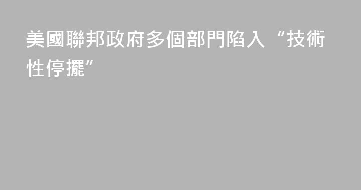 美國聯邦政府多個部門陷入“技術性停擺”