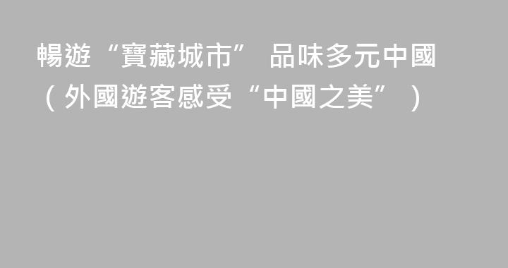 暢遊“寶藏城市” 品味多元中國（外國遊客感受“中國之美”）